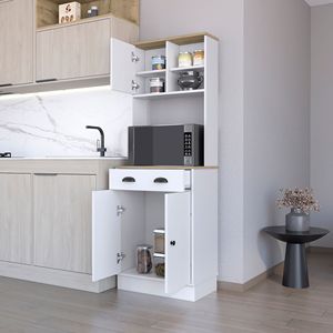 Harlan Counter Height <b>Kitchen</b> Island with 3 Side <b>Shelves</b> Table Top <b>Kitchen</b> Carts & Islands - Product Image 3