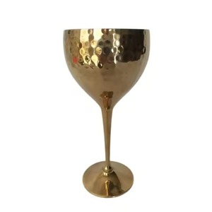 Lot de 2 verres à vin martelés en cuivre avec tige en laiton, style vintage, pour bar à domicile et fêtes, à bon prix - Product Image 5