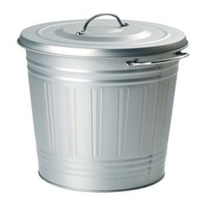 Poubelle en fer galvanisé avec poignée et couvercle pour tous les types de déchets d'intérieur, boîte de rangement de forme ronde - Product Image 4