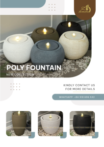 ของตกแต่งสวนเซรามิกน้ำหนักเบา ผลิตจากโพลีไฟเบอร์กลาส รุ่น WF012H4BL ขนาดเส้นผ่านศูนย์กลาง 35 ซม. จากโรงงานเวียดนาม - Product Image 6