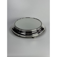 Support à gâteau en métal argenté antique, base solide, outils de décoration de mariage de luxe, support pour plateau à dessert et fruits pour la fête du Nouvel An