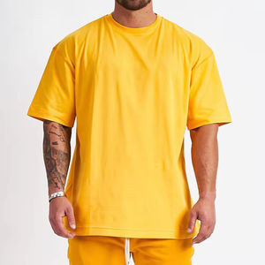 T-shirts pour hommes en coton 100% de haute qualité avec logo imprimé personnalisé, taille plus, unisexe, surdimensionnés, t-shirt uni lourd pour hommes - Product Image 2