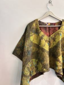 Top Kantha vintage hecho a mano en India, top tie-dye extragrande, top bohemio para mujer, nuevo top corto para mujer - Product Image 4