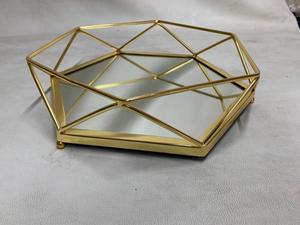 Luxury <b>Silver</b> Metal Decorative Tray with <b>Mirror</b> Base Modern Round Serving Tray Elegant Home Decor Centerpiece Wedding Table. - Product Image 3