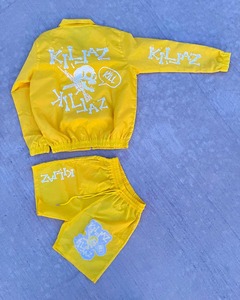 Custom <b>Men's</b> 100% Nylon Zip Up Windbreaker <b>Jacket</b> and Shorts Set High Quality Water Resistant Tracksuit - Product Image 2