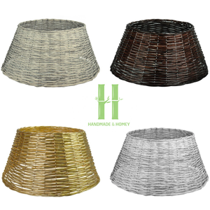 Falda de árbol de Navidad personalizada con elegante diseño de jacinto de agua, collar de árbol marrón plegable de HNH Craft Manufacturer - Product Image 2