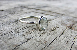 Handcrafted Brass Green Amethyst Prasiolite <b>Ring</b> Oval Faceted Gemstone Solitaire <b>Statement</b> <b>Ring</b> Boho Jewelry Gift - Product Image 2