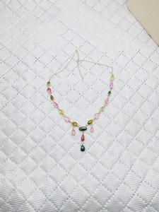 Pendentif élégant multi-tourmalines en argent sterling 925, bijoux faits à la main avec pierres précieuses colorées - Product Image 5