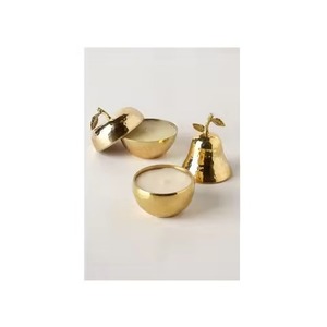 Gold Accent Metal Candle Jar Decorative Candle Container Wedding Table Decoration - Product Image 3