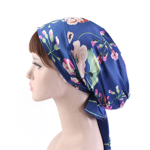Nouveau bonnet de nuit en satin pour femme avec nœud, bonnet de sommeil en soie, bonnets chimio, bonnets pour le cancer, bonnet pour cheveux longs, foulard, bandana, couvre-chef - Product Image 2