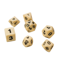 Ensemble de dés de jeu de table DND RPG, 1 pièce, ronds, gravés, à bords tranchants, en os de buffle et plastique, faits à la main, durables