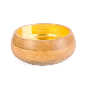 Artisan Handmade <b>Enamel</b> <b>Bowl</b> Gold Interior Minimalist Design Heat Resistant Disposable Luxury Food Serving Gifting Kitchen Home - Product Image 1