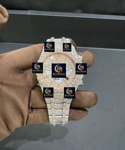 นาฬิกาข้อมือควอตซ์หรูหรา รุ่น Blue Moon Rose Gold หน้าปัด Unisex ประดับเพชร สายสแตนเลส กระจกแซฟไฟร์ GPS กันน้ำ 3BAR ขนาด 42 มม. ระบบออโตเมติก - Product Image 1