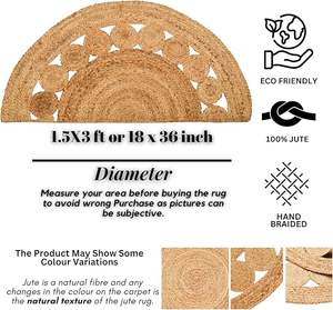 Nouveau design, tapis en jute tressé à la main, antidérapant, réversible, lavable, tapis de jeu pour enfants, tissage plat, marque Avior, salon, Inde - Product Image 2