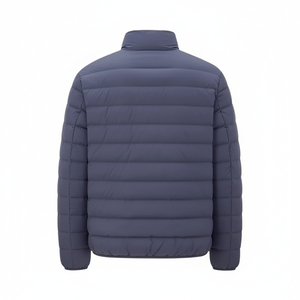Veste matelassée bleu marine pour homme, col montant, fermeture éclair sur le devant, imperméable, coupe-vent, décontractée, couleur unie, polyester, hiver - Product Image 6
