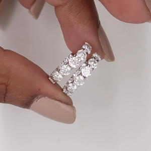 Pendientes de Aro de Lujo con Diamantes para Mujer, Oro Blanco Sólido de 14K, Diamante Cultivado en Laboratorio de 2.20 Ct, Certificado IGI, Regalo de San Valentín - Product Image 4