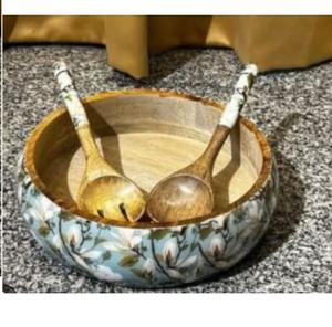 Bol multifonctionnel pour la maison, la cuisine et la restauration, nouvelle arrivée, bol en bois émaillé imprimé, forme arrondie - Product Image 5