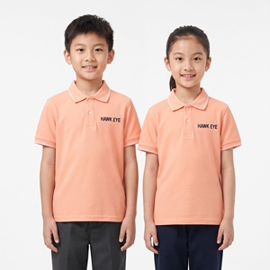 Polo personnalisable pour enfants, manches courtes, col rabattu, coupe classique, coton et polyester, haut décontracté - Product Image 4