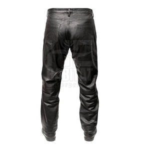 Pantalones de cuero para hombre, corte clásico, cuero genuino, diseño cómodo, perfectos para uso informal y formal. - Product Image 2