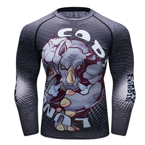 Chemise de compression Emerald Serpent pour hommes – Rashguard MMA à manches longues avec logo personnalisé, respirante et à manches longues - Product Image 5