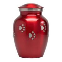 Urne funéraire blanche avec couvercle, motif empreinte de patte argentée, faite à la main, designs personnalisables, pour animaux de compagnie, conteneur pour cendres, urne/bocal pour animaux.