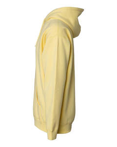 Sweat à capuche jaune premium pour homme, en molleton de coton épais, coupe oversize, style streetwear décontracté, personnalisable avec logo - Product Image 4