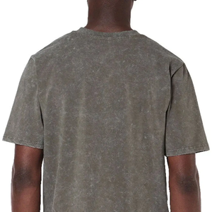 เสื้อยืด OEM คุณภาพสูง ผ้าฝ้าย 100% ล้างสีแบบแอซิด ทรงเรียบ สตรีทแวร์ แห้งเร็ว สไตล์วินเทจ เป็นมิตรกับสิ่งแวดล้อม ระบายอากาศได้ดี ขายส่ง - Product Image 6