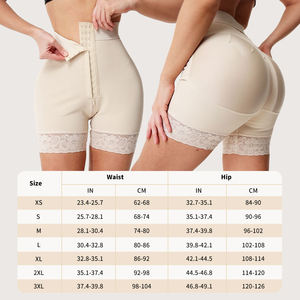 High Waist Beige Shaping Shorts With Lace Trim Breathable Knitted Spandex Nylon Women's Skinny Fit Fashion Underwear - Product Image 6