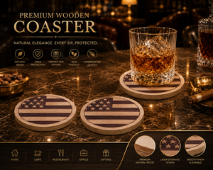 Luxury Wooden <b>Coaster</b> Mat | Handcrafted Natural Wood 10mm Thick Durable Lightweight 400mm Diameter Heat Resistant Easy Use <b>Drink</b> - Product Image 3