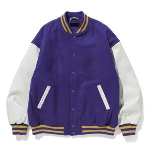 Nuevas Chaquetas Varsity Personalizadas para Hombre 2026 al por Mayor con Mangas de Cuero y Letras Bordadas en Venta - Product Image 6