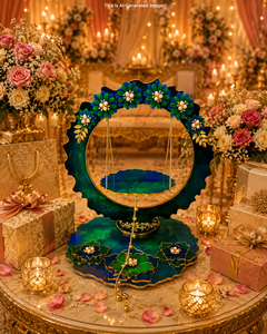Jhoola de Resina Hecha a Mano de Lujo con Diseño de Laddu Gopal |   Columpio Decorativo Kanha Ji Krishna para el Hogar, Templo, Decoración para el Festival Janmashtami - Product Image 6