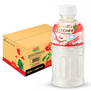 Bebida de Jugo de Lichi SunSmile 320ml con Nata de Coco, 24 Botellas, Hecho en Vietnam, Precio al por Mayor, Fabricante de Bebidas OEM/ODM - Product Image 1