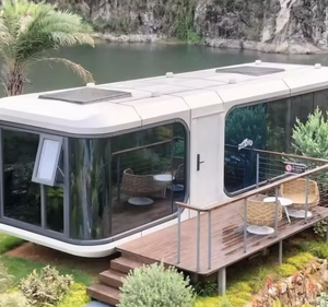 Maison conteneur portable de luxe en forme de mini-capsule spatiale, maison préfabriquée mobile pour l'hébergement familial - Product Image 3