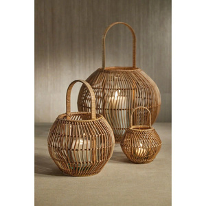 Rustic <b>Lantern</b> for Cozy Home Decor Boho Vibes Natural Living Woven <b>Rattan</b> Candle Holder <b>Lantern</b> From Vietnam - Product Image 3