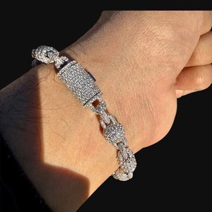 Pulsera de Lujo para Mujer, Plata 925, Baño de Rodio, Diamantes Moissanite VVS, Eslabones con Micro Pavé, para Uso Diario, Unisex - Product Image 3