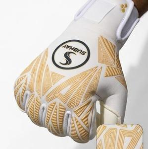Guantes de Portero de Fútbol Sunhans, Dedos Completos, Color Blanco y Dorado, Impresión por Sublimación, Antideslizantes, Transpirables, Correa de Muñeca Ajustable, Unisex - Product Image 1