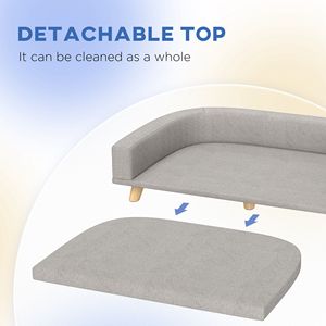 Divano Letto per Cani Grigio con Cuscino Rimovibile e Lavabile, Materiale in Schiuma Sostenibile per Cani e Gatti di Taglia Grande, Uso Invernale - Product Image 5