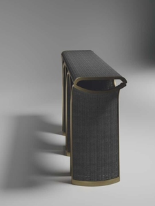 New design brass console <b>table</b> with bronze patina brass inlay luxury textured accent <b>table</b> premium woven entryway - Product Image 2