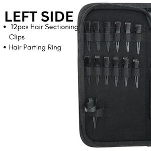 Kit d'outils professionnels pour extensions capillaires avec 12 pinces à cheveux, anneau de séparation, outil à crochet, pince à sertir pour micro-perles, outil à boucles pour cheveux - Product Image 3