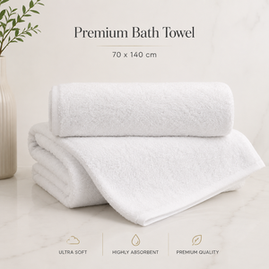 Serviette de bain en coton biologique GOTS 600 GSM, qualité hôtel et spa, 70x140cm, non teinte, en tissu éponge, logo personnalisé, vente en gros - Product Image 2