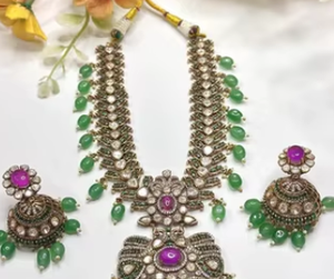 Ensemble collier et boucles d'oreilles de fiançailles en moissanite plaqué or de qualité supérieure, élégant, pour femmes, bijoux de mariage - Product Image 2