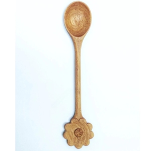 Cuchara de madera vietnamita hecha a mano con diseño de margarita, utensilio de cocina natural, vajilla ecológica, venta al por mayor OEM - Product Image 1