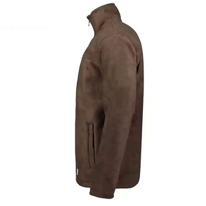 Chaqueta de Forro Polar Marrón para Hombre, Marca ELEGANT CORPORATION, con Cierre de Cremallera, Estilo Casual para Invierno, Color Sólido, Corte Regular, Bolsillos, Tejido de Punto - Product Image 1