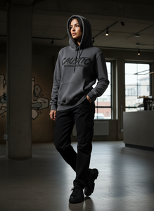 Sudadera con Capucha OEM 100% Algodón de Alto Gramaje, Estilo Vintage, Lavado Ácido, Efecto Desgastado por el Sol, Personalizada para Hombre, Oversize, con Agujeros Rasgados - Product Image 4