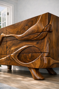 Aparador de madera hecho a mano Luxali con un diseño artístico de tallado exquisito. - Product Image 5