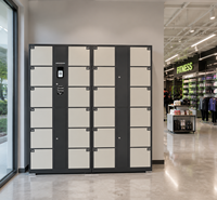 Casillero de Almacenamiento Electrónico Inteligente, con Código QR y Acceso por PIN, Caja de Paquetería Digital de Autoservicio, Resistente a la Intemperie, 1 Juego de Controles, 5 Compartimentos