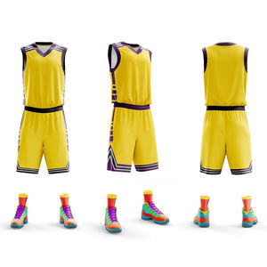 Traje Deportivo de Color Sólido, de Secado Rápido, Transpirable, Absorbente de Sudor, de Poliéster, Uniforme de Baloncesto - Product Image 3