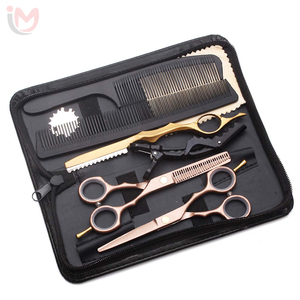 Ciseaux de coiffure professionnels dorés 6 pouces pour gauchers, ensemble de ciseaux de barbier professionnels pour salon de coiffure, kit de coupe de cheveux pour barbier - Product Image 2