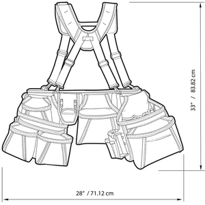 สายรัดเข็มขัดเครื่องมือหนังสำหรับช่างไม้ ช่างก่อสร้าง ช่างไฟฟ้า - Product Image 5