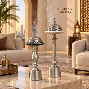 Ensemble de brûleurs à bakhoor en acier inoxydable |   Porte-encens arabe haut de gamme, dôme perforé, Oud Mabkhara, pour la maison, l'hôtel, la décoration du majlis, luxe - Product Image 4